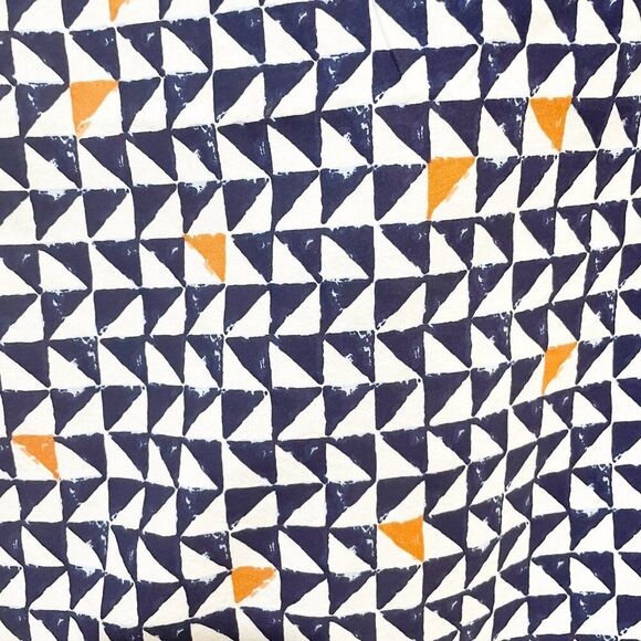 Pottery Barn Kids Geometric Triangle Print Blue Orange Fitted Cotton Sheet - Picture 4 of 6